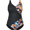 Ulla Popken Badeanzug, Karo, Softcups, Wickeloptik, Recycelt Costume da Bagno a Quadri, Coppe morbide, Effetto Avvolgente, Riciclato Donna (Pacco da 1)