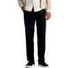 Haggar - Pantaloni casual da uomo, no-stiro, gabra dritta, senza pieghe davanti, verde cachi, nero, 40W x 29L