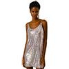 Allegra K Donna Vestito Lustrino Glitterato Brillante Mini Cinturino Regolabile per Festa