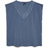 VERO MODA Vmsafa SL V-Neck Lace Top Wvn Ga Noos, Blu Porcellana, M