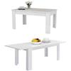 Dmora Tavolo Allungabile Natan 90x210x75h cm Bianco Lucido Allungabile 12 Posti, Meccanismo Estensione Allunga Laterale Made in Italy