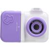 Fabater Camera da Stampa Istantanea Schermo HD -Pressione Termica a Doppio Lente per Viaggiatori 32 GB Small Memory Card (Bianco viola)
