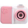 Fabater Camera da Stampa Istantanea Schermo HD -Pressione Termica a Doppio Lente per Viaggiatori 32 GB Small Memory Card (Bianco rosa)