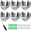 ZENGSING 6 Pezzi Supporti per Binari Guardaroba in Acciaio Inossidabile Supporto per Asta con Flangia a U per Binari Appendiabiti, Portasciugamani, Tende da Doccia (6, 19mm)