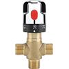 Gugxiom Valvola Miscelatrice Termostatica, Valvola di Controllo della Temperatura Dell'acqua in Ottone Massiccio G1/2, Valvola Miscelatrice Termostatica a Tre Vie, per L'utilizzo in Bagno, Bagno, Cucina, Lava