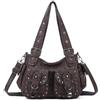 Angel Kiss Hobo Bags - Borsa a tracolla da donna, con borchie, multi tasca, Y2K