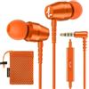 LUDOS OMNITONE Auricolari In-Ear Cuffie, Cuffiette con Filo e Microfono, 5 Anni di Garanzia, Cuffie Isolamento Acustico, Cuffiette Cellulare, Jack 3,5 mm per iPhone, Apple, Samsung - Arancione