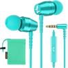 LUDOS OMNITONE Auricolari In-Ear Cuffie, Cuffiette con Filo e Microfono, 5 Anni di Garanzia, Cuffie Isolamento Acustico, Cuffiette Cellulare, Jack 3,5 mm per iPhone, Apple, Samsung, Huawei - Turchese