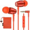 LUDOS OMNITONE Auricolari In-Ear Cuffie, Cuffiette con Filo e Microfono, 5 Anni di Garanzia, Cuffie Isolamento Acustico, Cuffiette Cellulare, Jack 3,5 mm per iPhone, Apple, Samsung, Huawei - Corallo