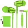 LUDOS OMNITONE Auricolari In-Ear Cuffie, Cuffiette con Filo e Microfono, 5 Anni di Garanzia, Cuffie Isolamento Acustico, Cuffiette Cellulare, Jack 3,5 mm per iPhone, Apple, Samsung, Huawei - Verde