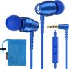 LUDOS OMNITONE Auricolari In-Ear Cuffie, Cuffiette con Filo e Microfono, 5 Anni di Garanzia, Cuffie Isolamento Acustico, Cuffiette Cellulare, Jack 3,5 mm per iPhone, Apple, Samsung, Huawei - Blu