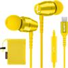 LUDOS OMNITONE Cuffie USB C, Garanzia 5 Anni, Auricolari USB C In-Ear per iPhone 16 15 Pro Max Plus iPad, Cuffie Type C con Microfono per Samsung Galaxy S24 S23 Ultra S22 S21 FE S20 A53 A54 - Giallo