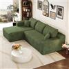 HOXINBLY Divano compresso 241 cm,Divano imbottito moderno e minimalista, Sinistra divano angolare per soggiorno, seduta profonda con sezione angolare,Verde(non richiede montaggio)