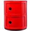 Kartell Componibili, Contenitore 2 elementi, Rosso, Base tonda