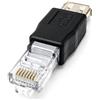 DRUT Adattatore da RJ45 a USB 2.0 femmina, adattatore di rete Ethernet da USB femmina a LAN RJ45 maschio (10/100 Mbps) (1)