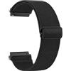 Tobfit Regolabile Elastico Sgancio Rapido Cinturino Orologio in Nylon per Uomo Donna, 20mm 22mm Cinturino per Samsung/Garmin/Fossil/Amazfit/Huawei/Xiaomi/Suunto (Nero, 20MM)