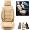 VEVOR Coprisedili Universali per Auto Sedili Anteriori 2 Pezzi Coprisedili in Ecopelle, Disegno Semi-Chiuso, con Poggiatesta Rimovibile, Airbag, per Maggior Parte delle Auto SUV e Camion Beige