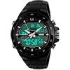 SKMEI uomini guidati 50M impermeabile digitale multifunzione sport militare orologio da polso nero