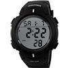 SKMEI 1068 Da Uomo Sport impermeabile cinturino in gomma (Nero)