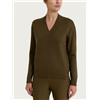 RAGNO MAGLIONE DONNA SCOLLO V DN53M2 DARK OLIVE