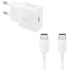 SAMSUNG CARICABATTERIE FAST CHARGING ORIGINALE ULTRA RAPIDO USB-C TYPE C EP-T2510 25W WHITE BLISTER PER SMARTPHONE
