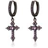 Jpltlvy Orecchino a forma di croce con zirconia cubica, stile hip hop, da indossare tutti i giorni, unisex, regalo per uomo e donna