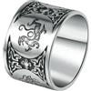 Jpltlvy Anello portafortuna da uomo in acciaio inox, design unico, quattro divine bestie, fascia larga, 12, Acciaio inossidabile