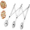 Wailicop Tagliapasta, tagliapizza Regolabile, rotelline in Acciaio Inox, 3 rotelline da Taglio, Coltello Pizza Tondo, Coltello Pasticceria Torta (3 wheel)