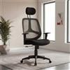FineBuy Sedia da ufficio nera, poltrona direzionale, sedia da scrivania, sedia girevole, poltrona da ufficio con braccioli e poggiatesta, 120 kg, taglia X-XL