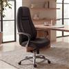 FineBuy AUSTIN: sedia da ufficio in vera pelle nera, sedia da scrivania ergonomica, poltrona direzionale di classe, sedia girevole regolabile in altezza