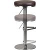 FineBuy Sgabello da bar in acciaio inossidabile marrone, altezza seduta regolabile da 57 a 82 cm, sgabello da bar moderno girevole a 360°, sgabello da bancone con base, sgabello da bistrot alto