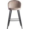 FineBuy Sgabello da bar in velluto beige con schienale, sgabello da cucina in stile scandinavo in tessuto/metallo, 110 kg, sgabello da bar di design, sgabello da bancone, sgabello da bistrot, imbottito