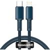 Baseus Cavo da Usb-C a Lightning Baseus intrecciato ad alta densità, 20W, 5A, Pd, 2M (blu)