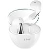 LinQ, cuffie in-ear Bluetooth con design a goccia d'acqua e scatola di ricarica, bianco