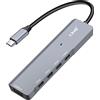 LinQ, Hub USB-C OTG con 3x USB-C 5Gbps + USB 3.0 + Power Delivery 60W, nero