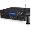 Pyle Amplificatore stereo Pyle, amplificatore Bluetooth da 200 W con HDMI, coassiale, USB, AUX e ingresso microfono, multicanale con telecomando, ideale per l'home cinema e la TV