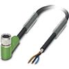 Phoenix Contact Cavo sensore M8 PUR a 3 poli angolato schermato/trainante. Codifica A, lunghezza 4,0 metri nero-grigio RAL 7021,