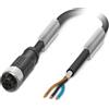 Phoenix Contact Cavo sensore M12 PUR a 3 poli diritto schermato/trainato codifica A. Codifica A, lunghezza 8,0 metri nero-grigio RAL 7021, cavo