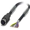 Phoenix Contact Cavo sensore M12 PUR a 8 poli, diritto, schermato/traino. Codifica A, lunghezza 4,0 metri nero-grigio RAL 7021, cavo