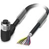 Phoenix Contact Cavo sensore M12 PUR a 8 poli angolato schermato/traino. Codifica A, lunghezza 4,0 metri nero-grigio RAL 7021,