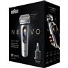 Braun Nevo 11000CC Rasoio Elettrico con Tecnologia AeroTouch e Sistema di Pulizia 7-in-1, Argento