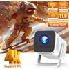 StarTech X1AQ - Mini proiettore - Proiettore intelligente Android 11 - Supporto HD 4K (1280x720) - 400 lumen LED (standard ANSI) - WiFi 6, Bluetooth 5.2 - Altoparlante integrato da 5W - Spina europea, colore bianco