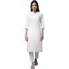 Aurelia Donne Bianco Velato Sucker Estate Basic Kurta, bianco, L