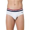 U.S. Polo ASSN. Slip da uomo EB002 anti microbico in cotone elasticizzato, confezione da 1, bianco, 52