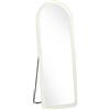 HOMCOM Specchio Intero 160x60 Cm, Ad Arco, Da Terra O Parete, Cornice Flanella, Bianco Crema | Aosom Italy