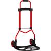 HOMCOM Carrello Portapacchi con Maniglia Telescopica, Portata 60kg, Telaio Acciaio, Rosso | Aosom Italy