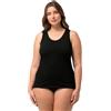 Ulla Popken Bodyforming-Unterhemd, breite Träger, Magliette Donna, Schwarz, Normal