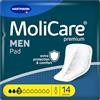 MoliCare MEN Pad 3 Gocce Uomo Assorbenti 14 pz | Assorbenti Maschili Discreti Per Perdite Urinarie Lievi O Moderate.
