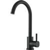 Cesinkin Rubinetto da cucina nero a collo di cigno girevole a 360° Miscelatore da cucina Rubinetteria da cucina monocomando Rubinetto lavello da cucina freddo e caldo disponibile…