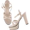 Shoetopia Sandalo da donna con tacco a blocco